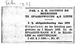 19330200-nn Obligatie lening Jacobus de Meerdere
