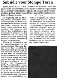 19870312 Subsidie voor Stompe Toren, Gelde