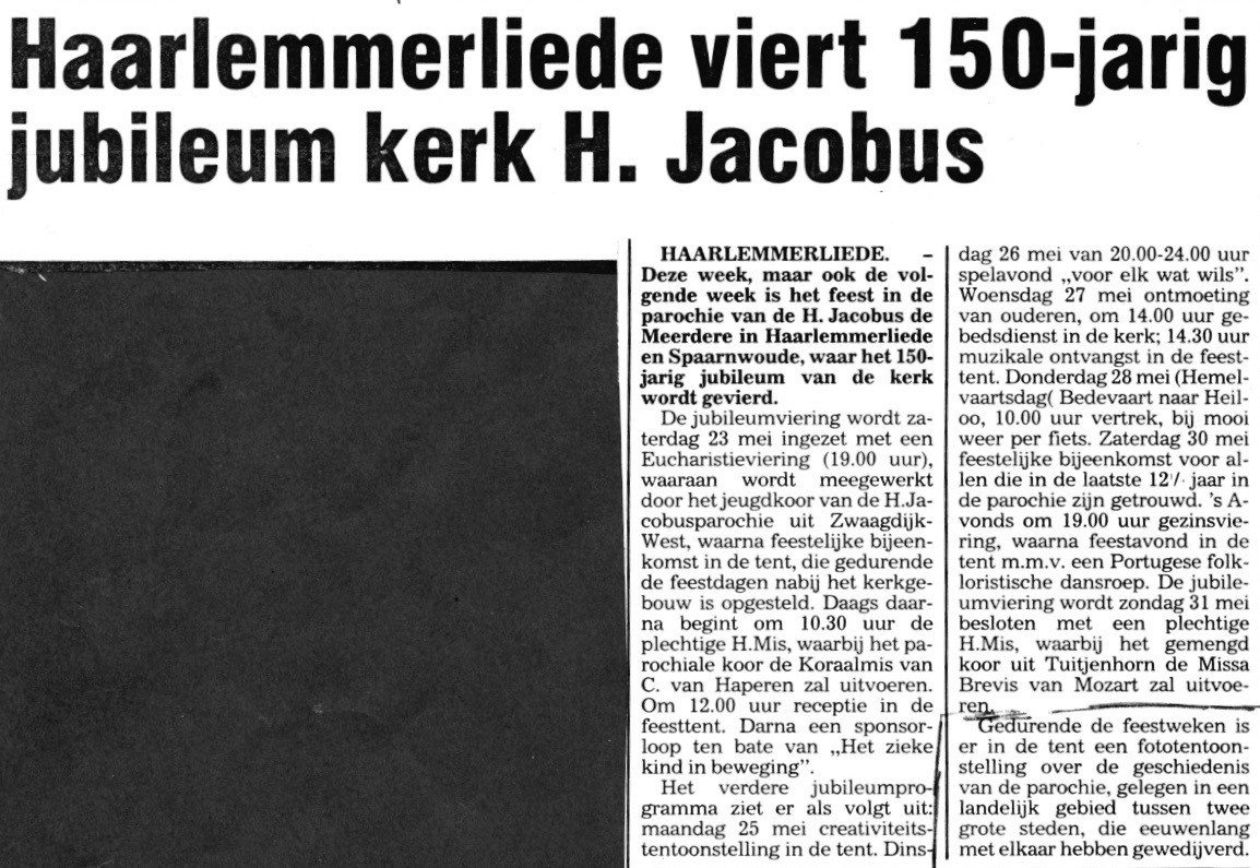 19870523 Haarlemmerliede viert 150-jarig jubileum H. Jacobus kerk