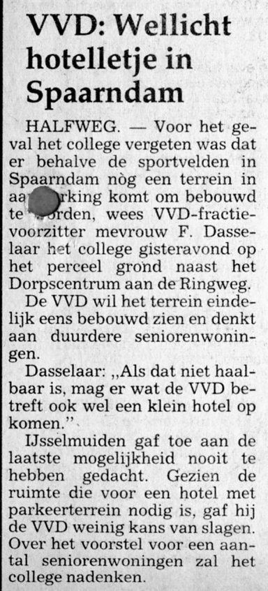 19901128-HD VVD wellicht hotelletje in Spaarndam