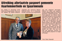 2010109-WP Uitrijking allerlaatste paspoort gemeente Haarlemmerliede en Spaarnwoude