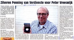 20120111-WP Zilveren Penning van Verdienste voor Peter Vreeswijk en ans Revier
