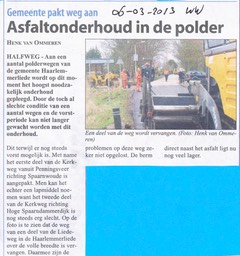 20130306-WW Asfaltonderhoud in de polder, Liedeweg, Kerkweg