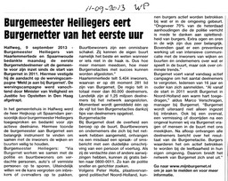 20130911-WP Burgemeester Heiliegers eert Burgernetter van het eerste uur