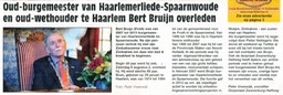 20150819-WP Oud-burgemeester van H&S en oud wethouder van Haarlem Bert Bruin overleden