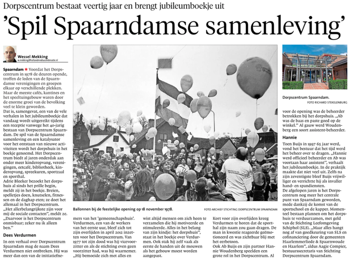 20181117-HD Spil Spaarndamse samenleving, Dorpscentrum veetig jaar