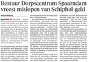 20200107-HD Bestuur Dorpscenrum Spaarndam vreest mislopen van Schiphol-geld